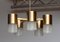 Brass and Glass Cylindrical Chandelier by Konsthantverk Tyringe, Sweden, 1960s, Image 7