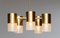 Brass and Glass Cylindrical Chandelier by Konsthantverk Tyringe, Sweden, 1960s 2