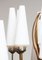 Lampadario grande in ottone con coni in vetro di Murano bianco, Italia, anni '50, Immagine 10