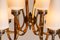 Large Brass Chandelier with White Murano Glass Cones, Italy, 1950s 9