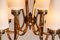 Large Brass Chandelier with White Murano Glass Cones, Italy, 1950s, Image 9