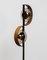 Italian Floor Lamp in Brass and Teak with Smoked Glass Shades, 1950s 3