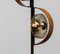 Italian Floor Lamp in Brass and Teak with Smoked Glass Shades, 1950s 4