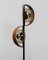 Italian Floor Lamp in Brass and Teak with Smoked Glass Shades, 1950s 14