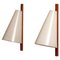 Slim Teak Wall Lights by Uno & Östen Kristiansson for Luxus Vittsjö, Sweden, 1960s, Set of 2 1