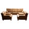 Quilted Camel Buffalo Leather Merkur Chairs and Sofa from Arne Norell AB, Set of 3, Image 1