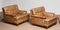 Quilted Camel Buffalo Leather Merkur Chairs and Sofa from Arne Norell AB, Set of 3 20