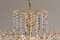 Gold-Plated and Faceted Crystal Chandelier from Rejmyre, Sweden, 1970s 5