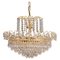 Gold-Plated and Faceted Crystal Chandelier from Rejmyre, Sweden, 1970s, Image 1