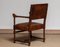 18th Century Italian Oak Brown Leather Armchair 8