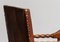 18th Century Italian Oak Brown Leather Armchair 12