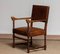 Fauteuil en Cuir Marron, Italie, 18ème Siècle 5