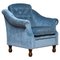 Fauteuil Hollywood Regency en Velours Bleu Glacé, 1970s 1