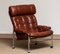 Lounge Chair in Chrome and Brown Cognac Leather by Pethrus Lindlöfs for A.B. Lindlöfs Möbler, 1960s, Image 15