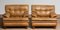 Quilted Camel Buffalo Leather Merkur Chairs by Arne Norell, 1960s, Set of 2, Image 10