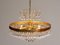 Lámpara de araña chapada en oro de 24 quilates y cristal facetado de Rejmyre, Sweden, años 60, Imagen 9