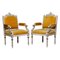 19th Century White Painted and Gilded Gustavian Swedish Armchairs, Set of 2 1