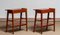 Slim Tall Swedish Solid Mahogany Nightstands, 1960s, Set of 2, Image 8