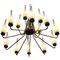 Lámpara de araña grande de latón con jarrones, años 50, Imagen 3
