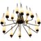 Large Brass Chandelier with Vases, Italy, 1950s, Image 3