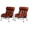 Easy Chairs in Chrome and Brown Cognac Leather by Pethrus Lindlöfs, 1960s, Set of 2, Image 1