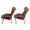 Easy Chairs in Chrome and Brown Cognac Leather by Pethrus Lindlöfs, 1960s, Set of 2 2