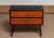 Black Faux Leather and Teak Two Drawer Cabinet, 1960s, Image 4