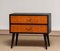 Black Faux Leather and Teak Two Drawer Cabinet, 1960s, Image 2