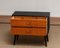 Black Faux Leather and Teak Two Drawer Cabinet, 1960s 5
