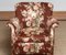 Scandinavian Floral Printed Brown Linen Lounge / Easy Chair, Sweden, 1950s, Image 10