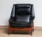 Profil Lounge Chair Profil in Black Leather and Teak by Folke Ohlsson for DUX, 1960s 11