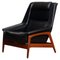Profil Lounge Chair Profil in Black Leather and Teak by Folke Ohlsson for DUX, 1960s, Image 2