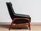 Profil Lounge Chair Profil in Black Leather and Teak by Folke Ohlsson for DUX, 1960s, Image 5