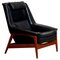 Fauteuil Profil en Cuir Noir et Teck par Folke Ohlsson pour DUX, 1960s 1