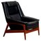 Profil Lounge Chair Profil in Black Leather and Teak by Folke Ohlsson for DUX, 1960s 1