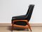Profil Lounge Chair Profil in Black Leather and Teak by Folke Ohlsson for DUX, 1960s 13