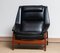 Profil Lounge Chair Profil in Black Leather and Teak by Folke Ohlsson for DUX, 1960s, Image 11