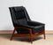 Profil Lounge Chair Profil in Black Leather and Teak by Folke Ohlsson for DUX, 1960s 3