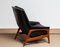 Profil Lounge Chair Profil in Black Leather and Teak by Folke Ohlsson for DUX, 1960s, Image 7