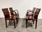 Red Leather Dining Chairs from Arper, Italy, 1980s, Set of 4 8