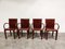 Rote Leder Esszimmerstühle von Arper, Italien, 1980er, 4er Set 2