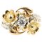 0.30 Carat Diamond on 18 Karat Yellow Pink and White Gold Flowery Ring 1