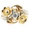 Anillo floral de oro rosa y blanco de 0.30 kt en oro amarillo de 18 kt, Imagen 1