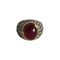 Cabochon Ruby and Diamonds 18 Karat Yellow and White Gold Ring 2