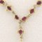 0.66 Carat Oval Rubies and 0.11 Carat Round Diamonds on a 18k Yellow Gold Necklace, Image 3