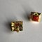 18 Karat Yellow Gold Earrings with Red Mediterranean Coral, Set of 2 6