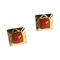 18 Karat Yellow Gold Earrings with Red Mediterranean Coral, Set of 2 1