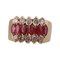 18 Kt Yellow Gold and 1.95 CTS Marquise Rubies & Round Diamonds Band Ring 1