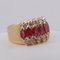 18 Kt Yellow Gold and 1.95 CTS Marquise Rubies & Round Diamonds Band Ring 6