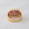 18 Kt Yellow Gold and 1.95 CTS Marquise Rubies & Round Diamonds Band Ring 2